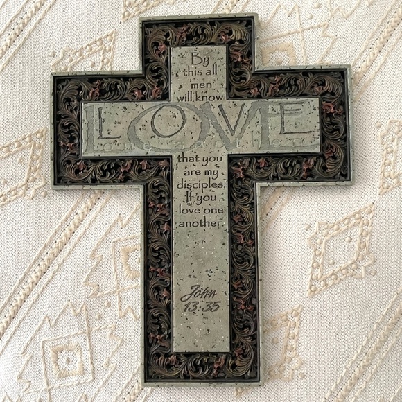 Decorative Cross Wall Art with Inspirational Quote - Picture 3 of 15